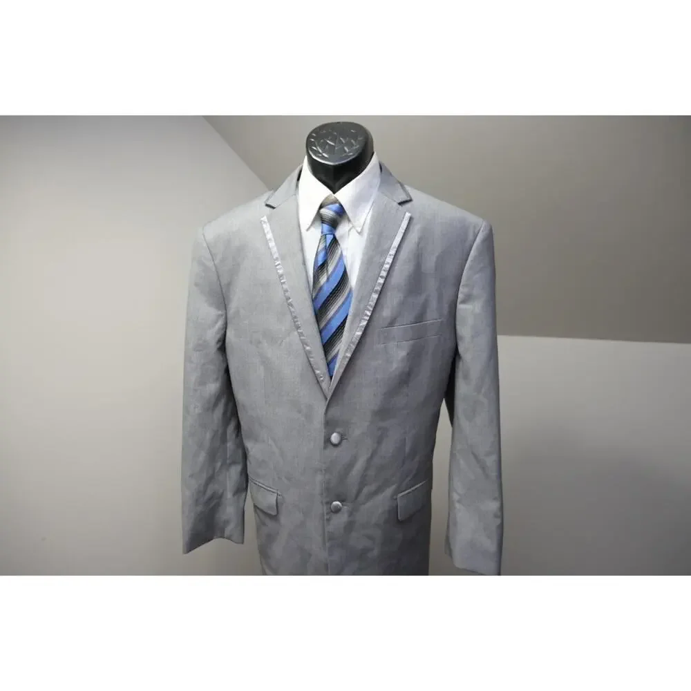 Vinci Slim Fit Tuxedo 2 Piece Suit Pants Jacket‎ Gray Mens Sz 44 x 30 50 R